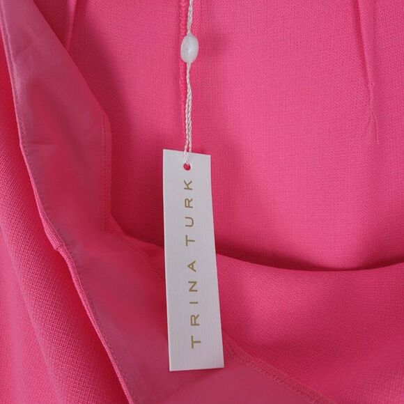 Trina Turk Chimayo Pant Kick Flare Full Lenght High Rise Pink Size 0 NWT - Picture 12 of 13